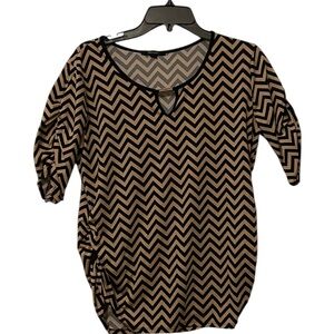 Espresso Black and Tan Chevron Blouse